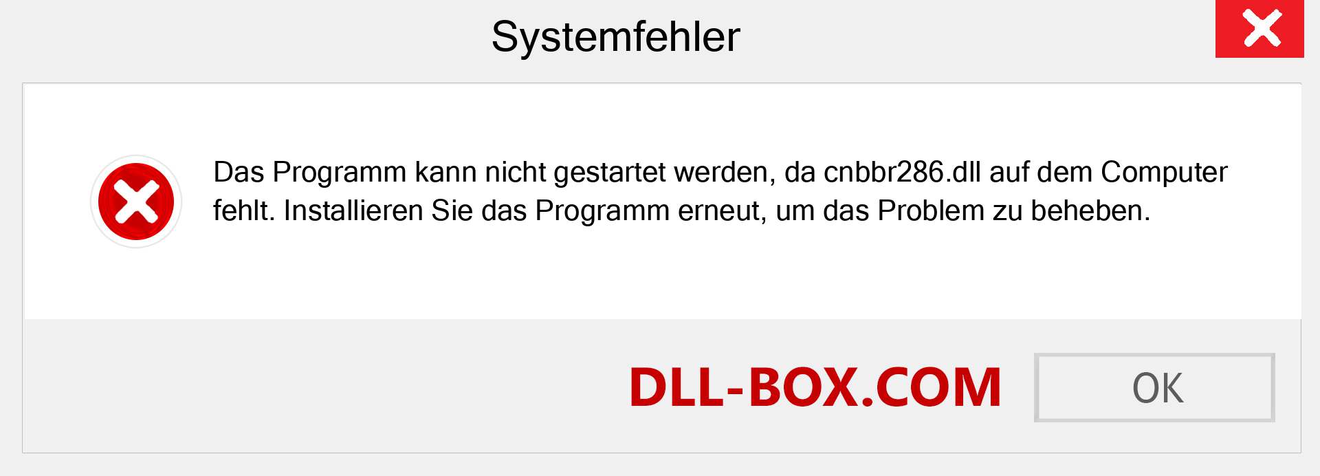 cnbbr286.dll-Datei fehlt?. Download für Windows 7, 8, 10 - Fix cnbbr286 dll Missing Error unter Windows, Fotos, Bildern