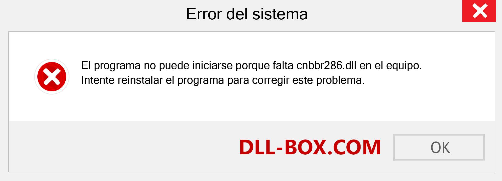 ¿Falta el archivo cnbbr286.dll ?. Descargar para Windows 7, 8, 10 - Corregir cnbbr286 dll Missing Error en Windows, fotos, imágenes